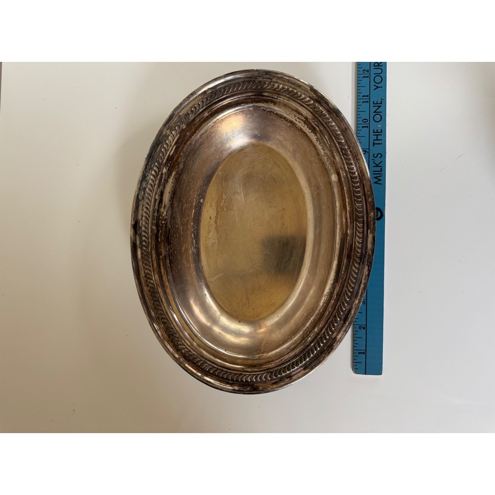 F.B. Rogers Silver Co 1205 Vintage Silverplate Oval Serving Bowl Gadroon Trim